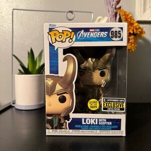 Funko Pop! Avengers, Loki with Scepter EXCLUSIVE GLOW IN THE DARK #985